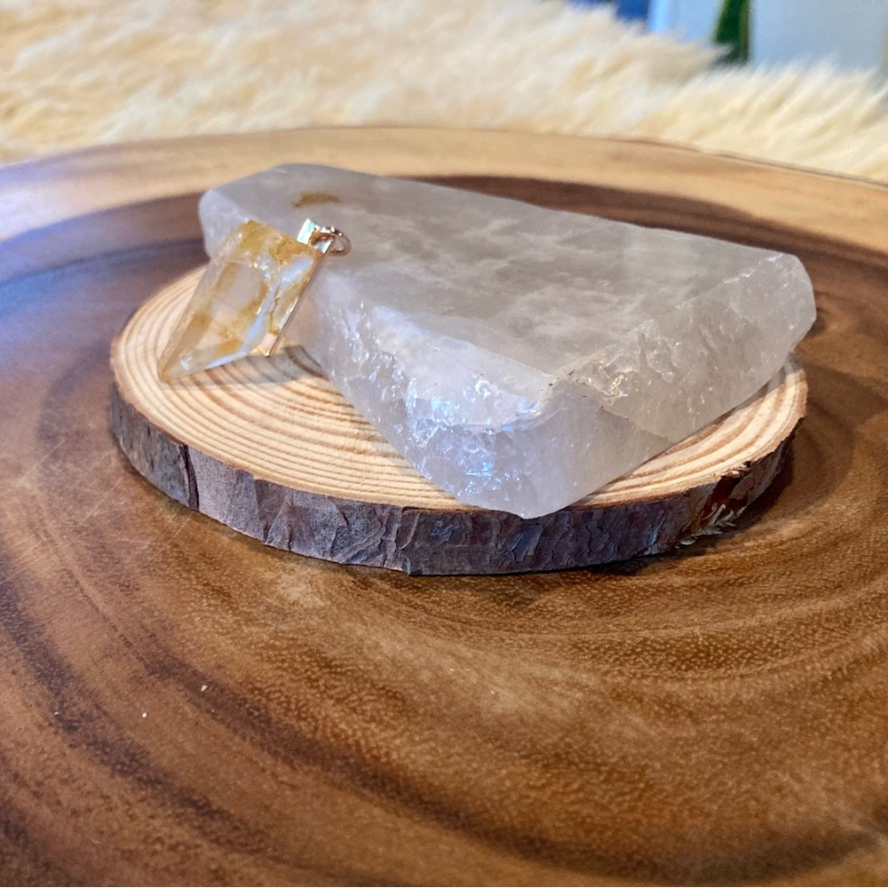 Peach Lemurian Quartz Pendant